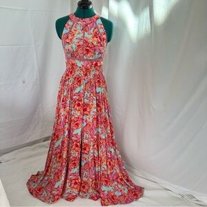 Vibrant Floral Sleeveless Maxi Dress